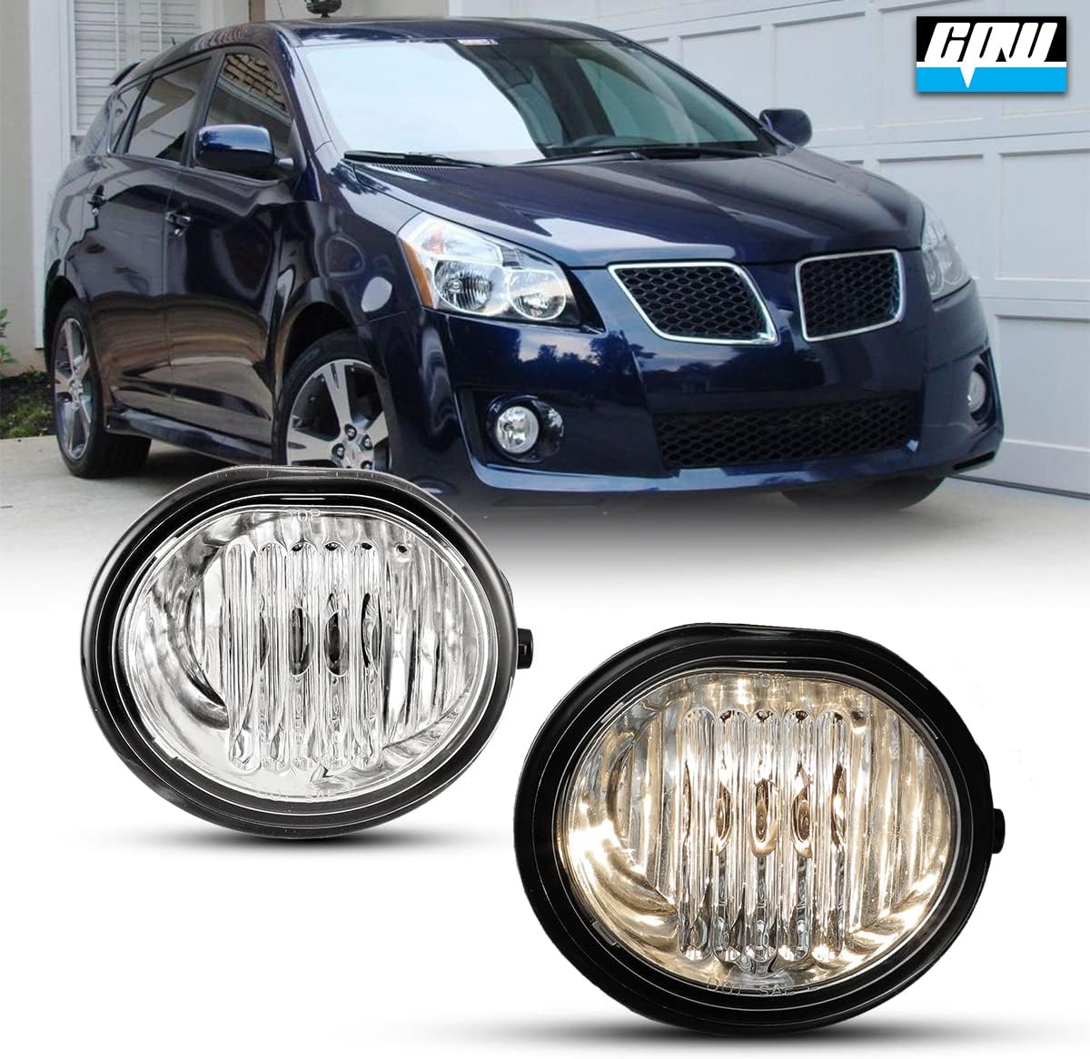CPW Luces antiniebla compatibles con Toyota MatrixPontiac Vibe 2003, 2004, 2005, 2006, 2007 y 2008, luces antiniebla de conducción + interruptor +