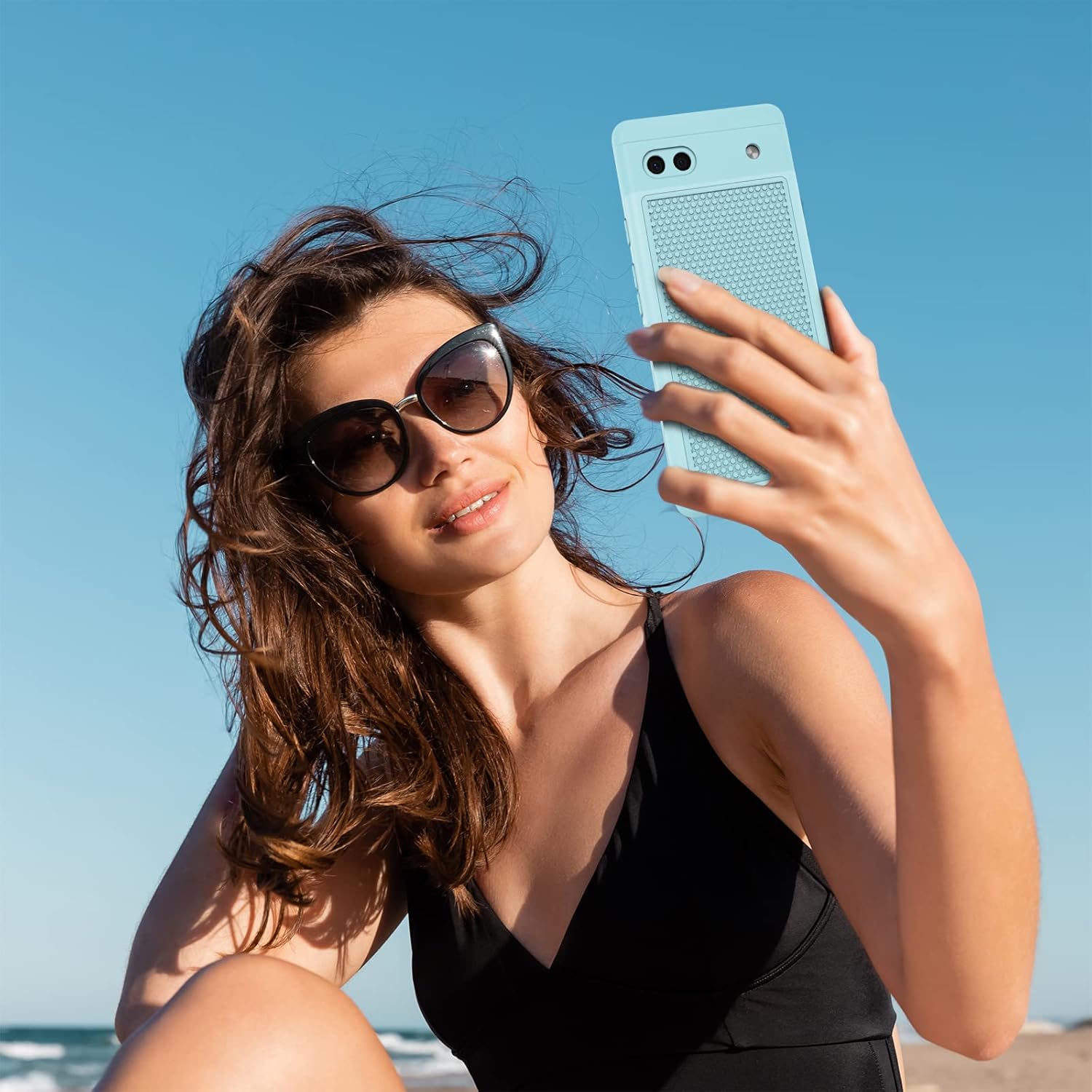 JXVM Funda para teléfono Google Pixel 6a funda protectora de doble capa resistente para teléfono celular, a prueba de golpes, con parte trasera