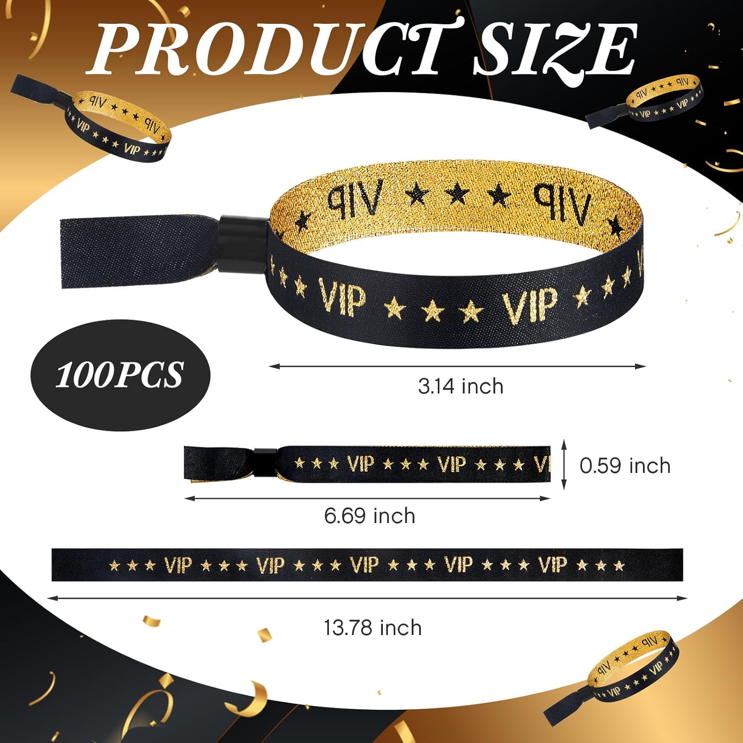 100 pulseras VIP para fiestas, pulseras de tela para eventos, pulseras VIP para eventos para bodas, fiestas, eventos, conciertos, ferias,