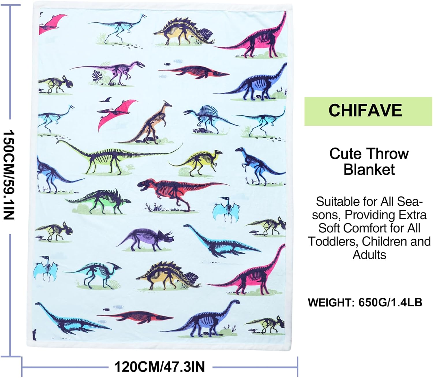 Manta de dinosaurio suave para niños, regalo para los amantes de los dinosaurios, manta con dinosaurios en ella, acogedora y esponjosa, regalos de