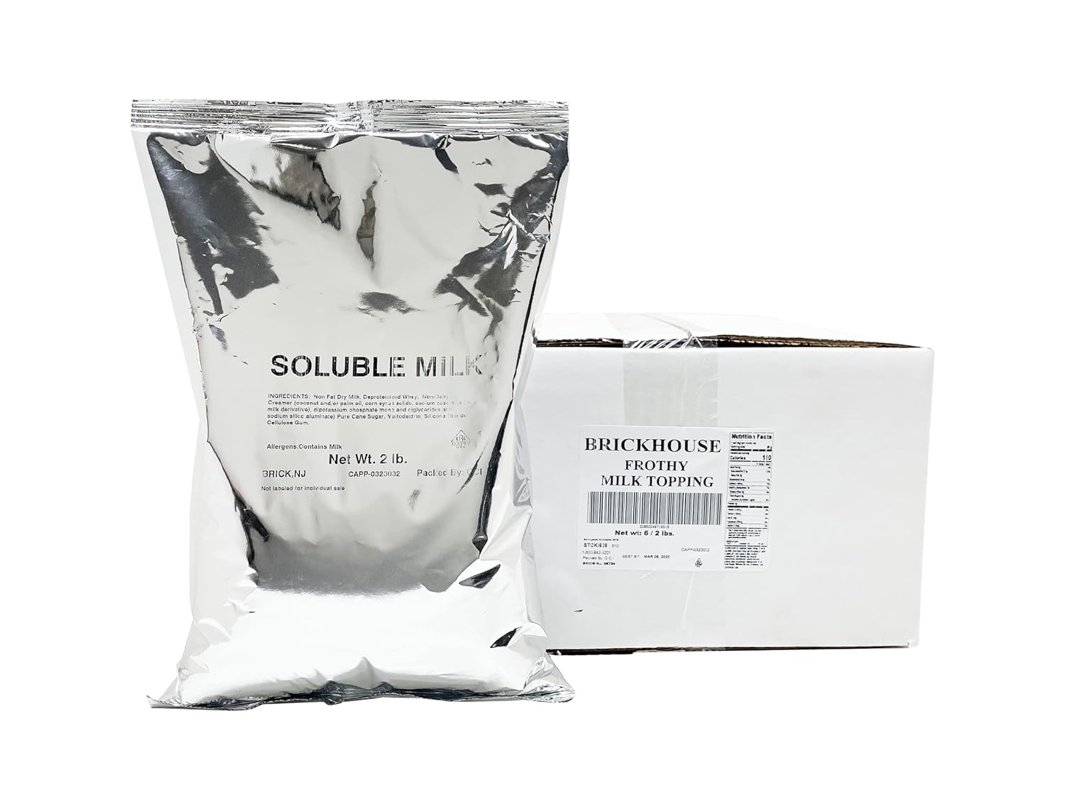 Brickhouse Cobertura de leche espumosa (leche soluble), bolsas de 62 lb