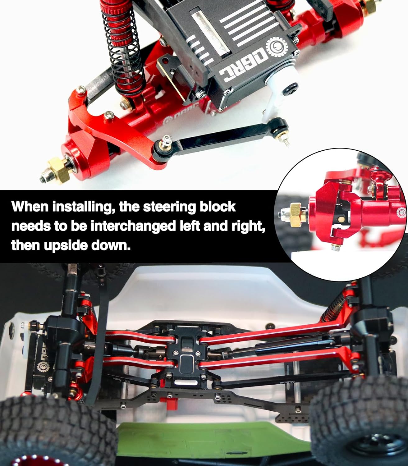 OGRC – Enlaces de mantis rezando escondidos hacia adentro, eslabones de alta liquidación para cerrojo axial 124 AXI90081 RC Crawler piezas de