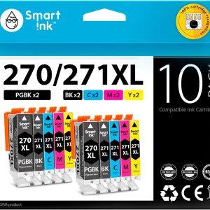 Smart Ink Cartucho de tinta de repuesto compatible para Canon PGI 270 XL CLI 271 XL PGI-270XL CLI-271XL 10 unidades para usar con MG7720 TS9020 Smart Ink Cartucho de tinta de repuesto compatible para Canon PGI 270 XL CLI 271 XL PGI-270XL CLI-271XL 10 unidades para usar con MG7720 TS9020