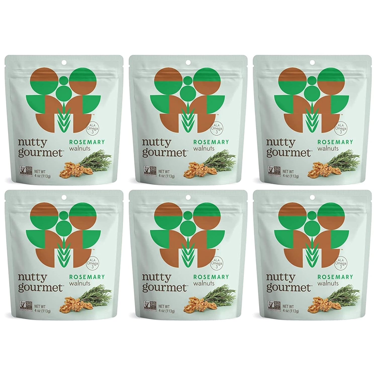 Nutty Gourmet Nueces con sabor a romero  Todo natural  Nueces ligeramente sazonadas  Snack Keto  Saludable para el corazón  Frescas de granja