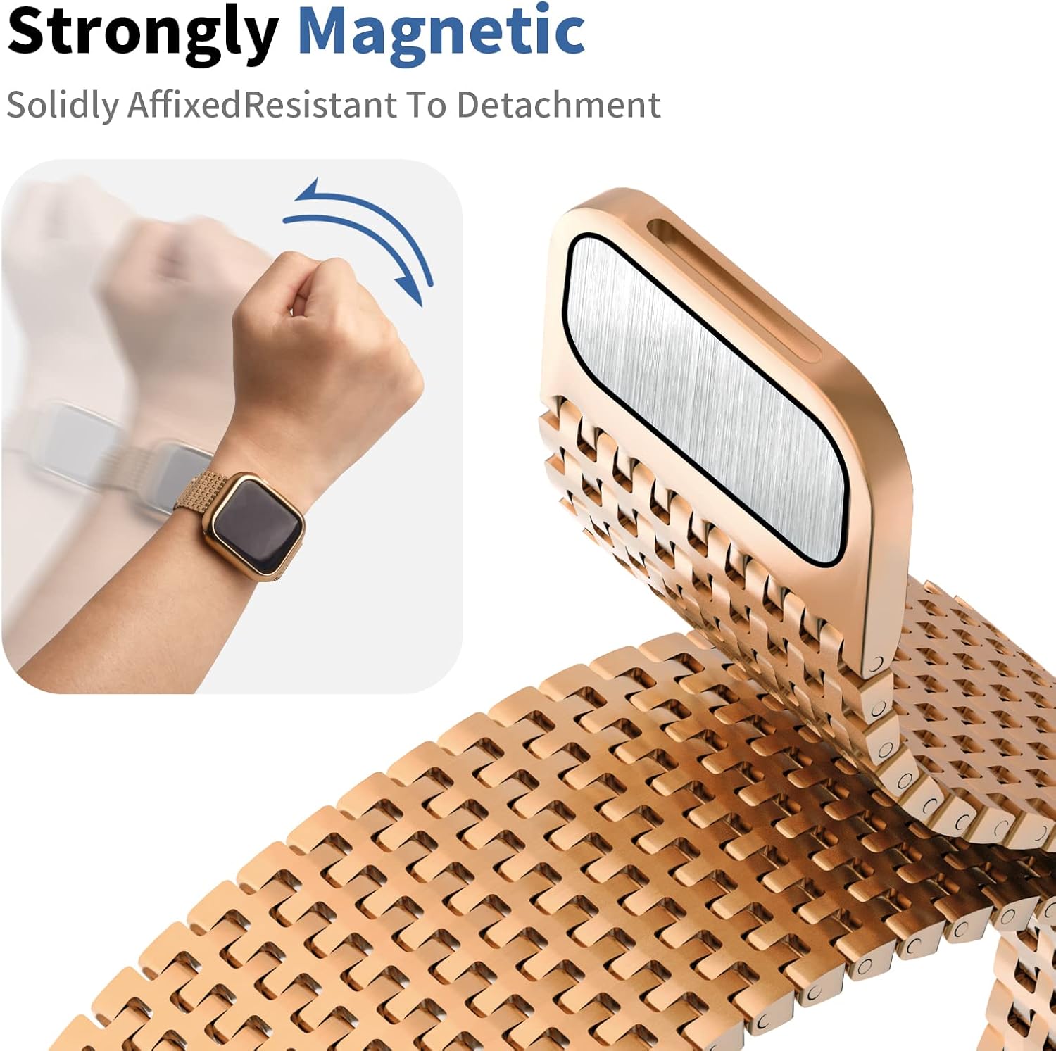 Wristitani Compatible con Apple Watch Band Series 8 SE 7 6 5 4 3 2 1, correa de cierre magnético de acero inoxidable de repuesto para iWatch Band