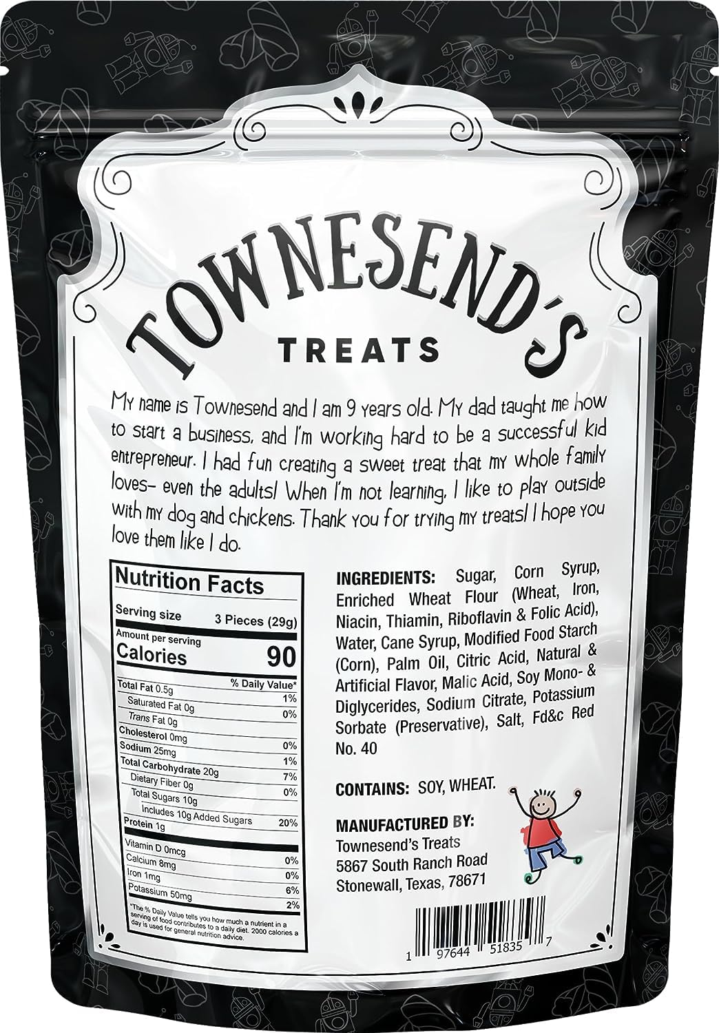 Townesend’s Treats – Regaliz negro  12 onzas  Giros de caramelo de regaliz australiano suaves y masticables  Caramelo de regaliz elegante  Negocio