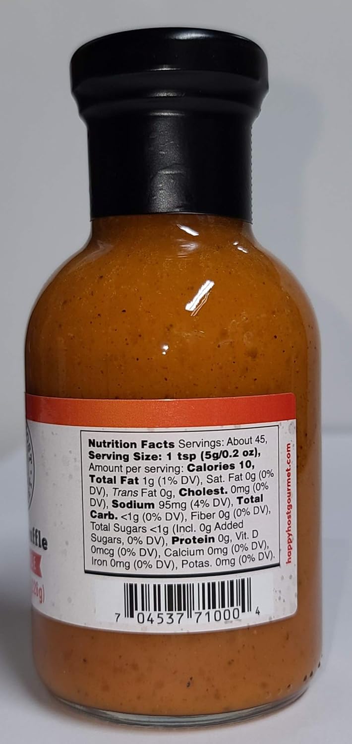 Happy Host Gourmet – Salsa picante de trufa blanca, deliciosa salsa picante hecha con chiles maduros, néctar de agave, aceite de trufa blanca,