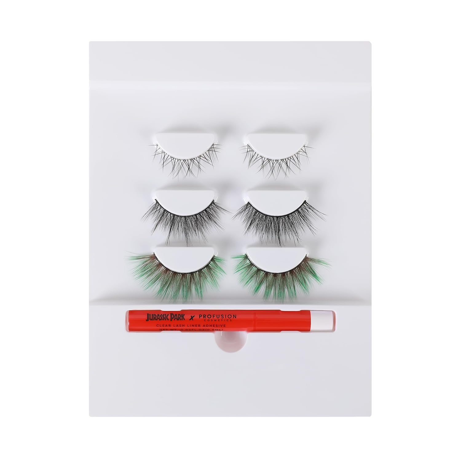 Profusion Cosmetics Jurassic Park – Juego de pestañas de visón sintético de 10,000 voltios, multipaquete, tecnología de pestañas planas, banda de