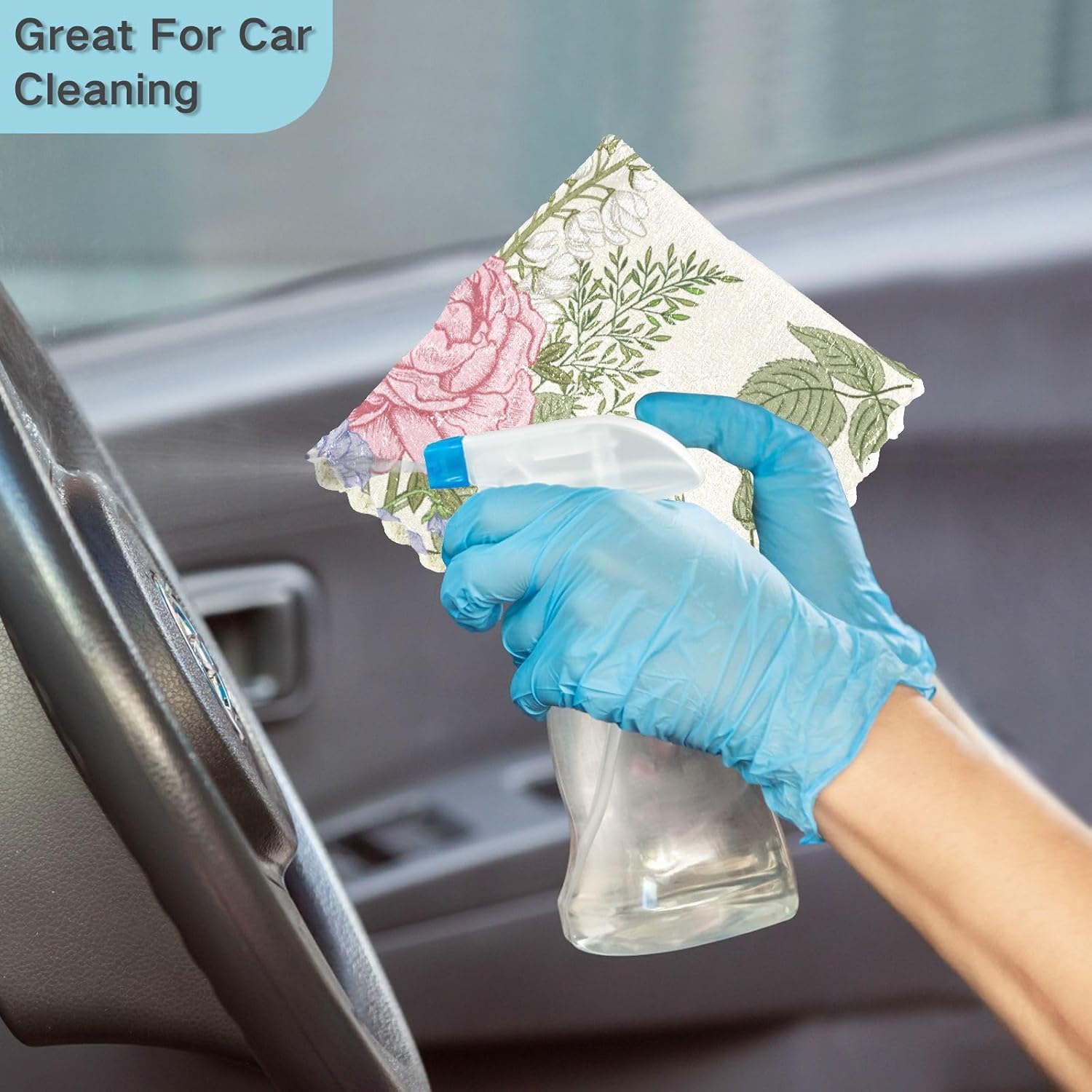 FRODOTGV Blooming Garden Flowers Quality Print Microfiber Dish Towels Quick Dry 6 Pack Microfiber Towel for Restaurant Oven