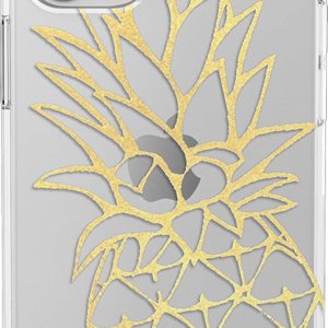 Casely Funda para iPhone 11  Carcasa rígida transparente de piña dorada brillante Casely Funda para iPhone 11  Carcasa rígida transparente de piña dorada brillante
