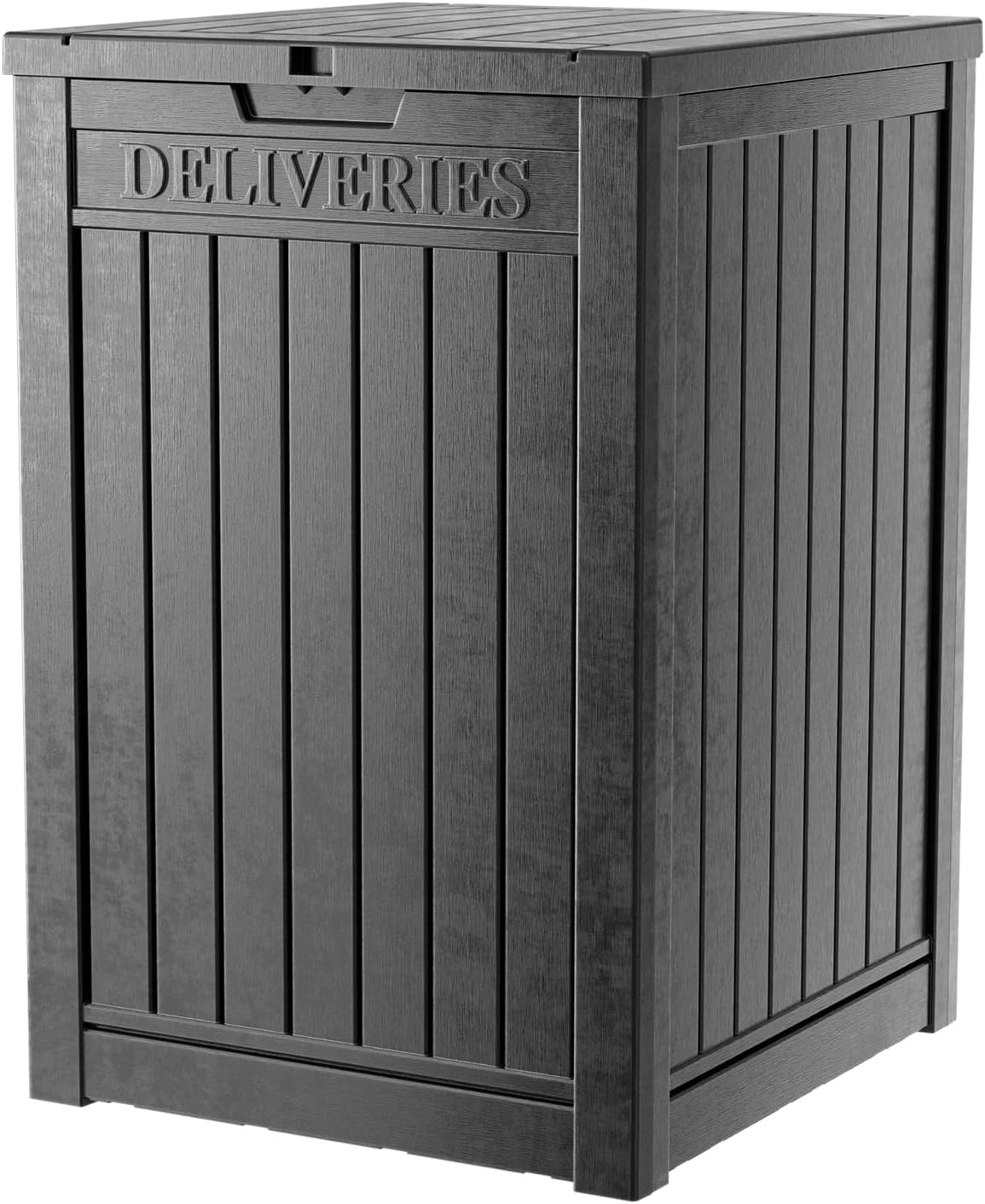 Caja de entrega de resina de 48 galones, resistente al óxido y a la humedad, con cerradura, caja impermeable para porches, patios, uso en interiores