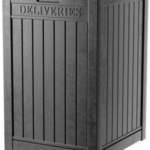 Caja de entrega de resina de 48 galones, resistente al óxido y a la humedad, con cerradura, caja impermeable para porches, patios, uso en interiores Caja de entrega de resina de 48 galones, resistente al óxido y a la humedad, con cerradura, caja impermeable para porches, patios, uso en interiores