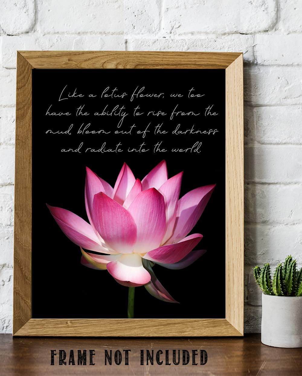 TJ Originals Decoración de pared espiritual y bohemia con texto en inglés “Like a Lotus” (Like a Lotus Flower)  Namaste Zen y meditación estética
