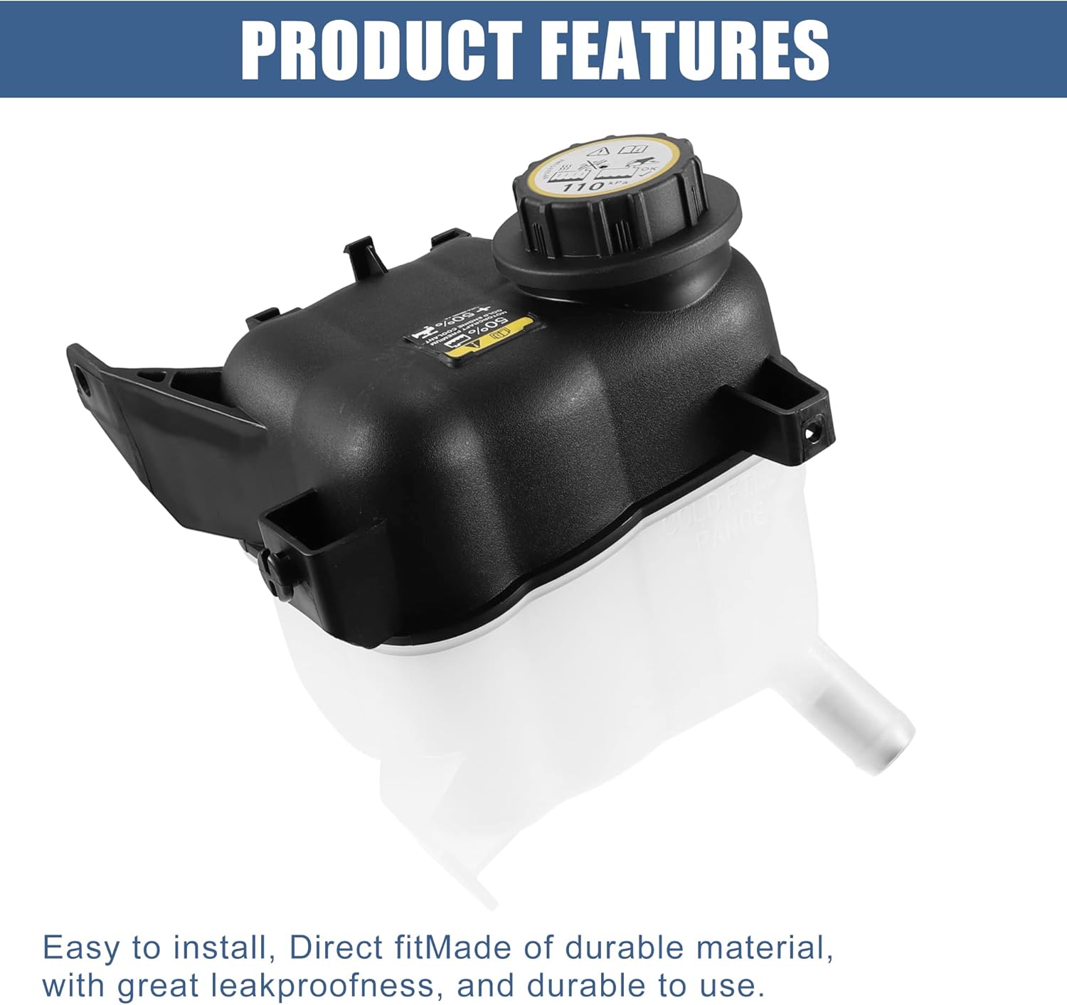 X AUTOHAUX 1 juego de depósito de tanque de botella de desbordamiento de líquido refrigerante con tapa para Ford Explorer 2011-2019 Taurus 2008-2019
