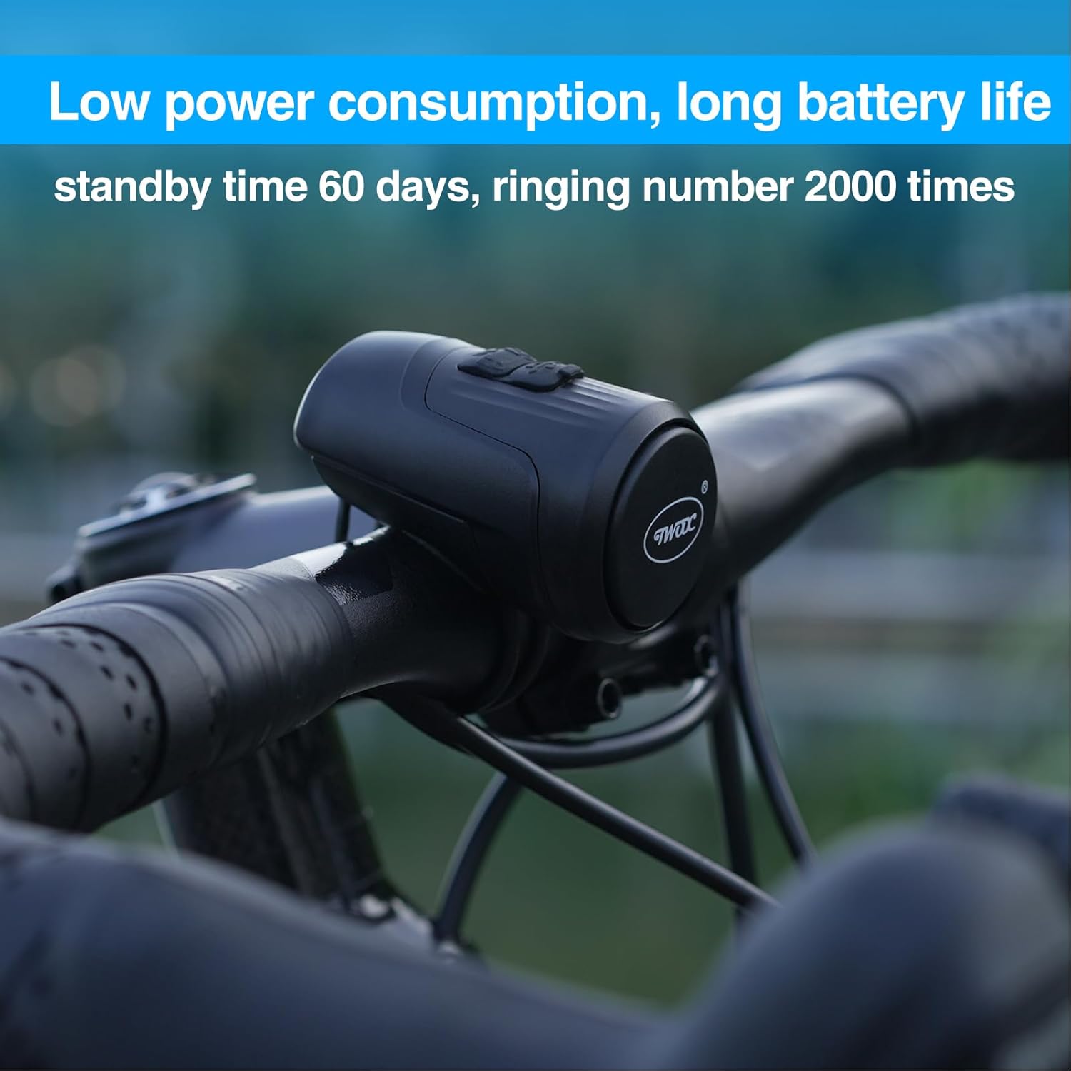 Bocina de bicicleta eléctrica de 125 dB con alarma antirrobo, campana pequeña y ruidosa, 1 modo de sonido, bocina de bicicleta impermeable