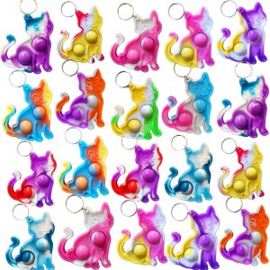 (Regalo para estudiantes) Paquete de 20 llaveros a granel de gato, suministros de fiesta de Navidad y premios para estudiantes (Regalo para estudiantes) Paquete de 20 llaveros a granel de gato, suministros de fiesta de Navidad y premios para estudiantes