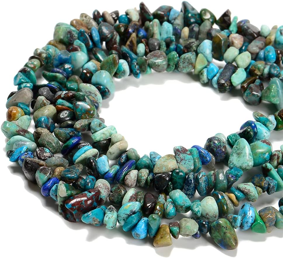 Cuentas de piedras preciosas naturales de finchenita de azurita de 0.315 a 0.315 pulgadas, cristales curativos, pulseras de cintura, kit de collar