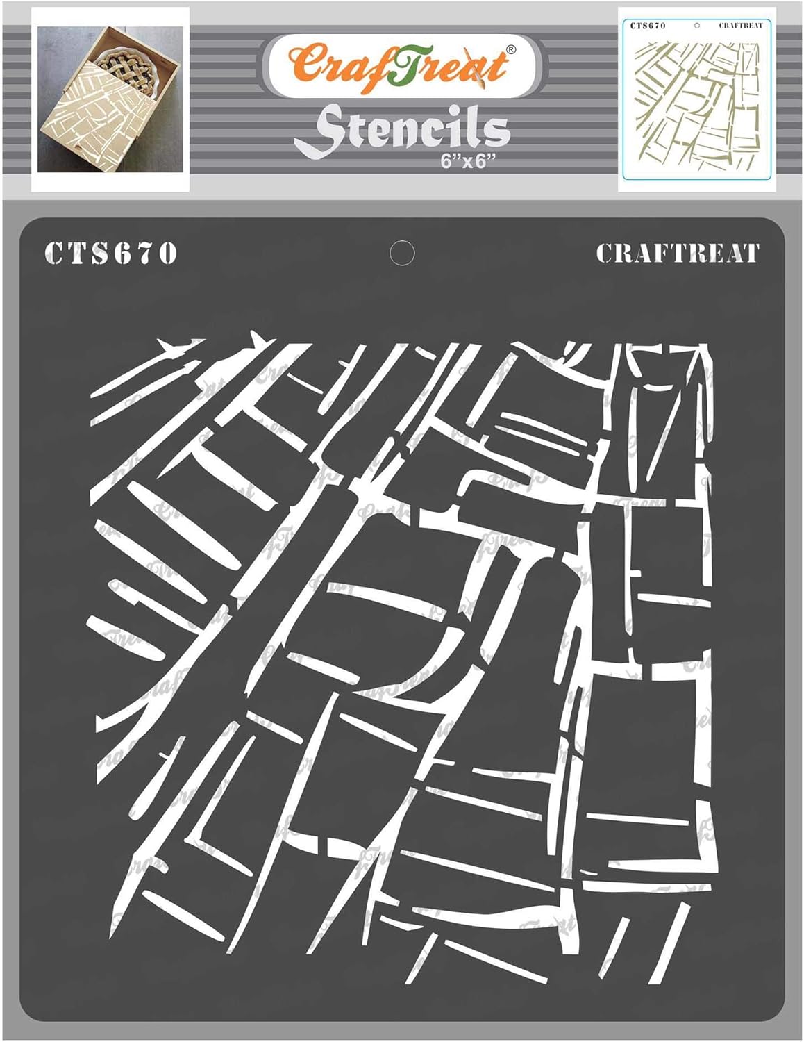 CrafTreat Plantillas de diario de arte para pintar sobre madera, mapa de la ciudad, 6 x 6 pulgadas, plantilla de grietas para pintura de tela,