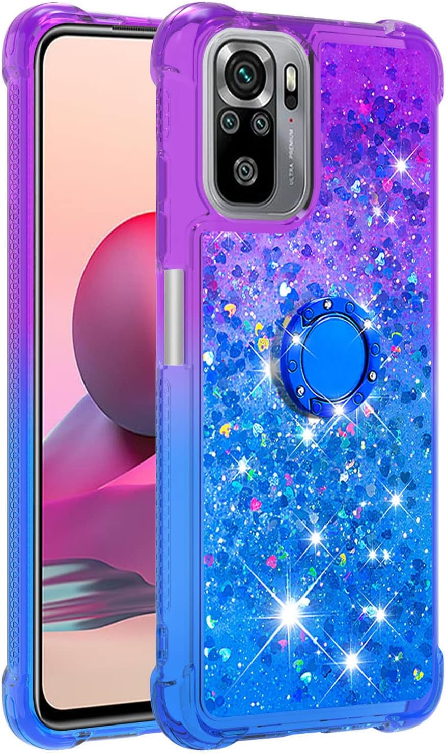 Funda para Redmi Note 10 4G, funda para Redmi Note 10S, brillante efecto arenas movedizas, carcasa protectora de TPU con cuatro esquinas para Redmi