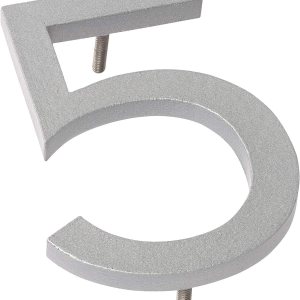 Montague Metal Products MHN-04-F-SR1-5 Números de casa de dirección flotantes modernos de aluminio sólido, 4 “, plata recubierta en polvo Montague Metal Products MHN-04-F-SR1-5 Números de casa de dirección flotantes modernos de aluminio sólido, 4 “, plata recubierta en polvo