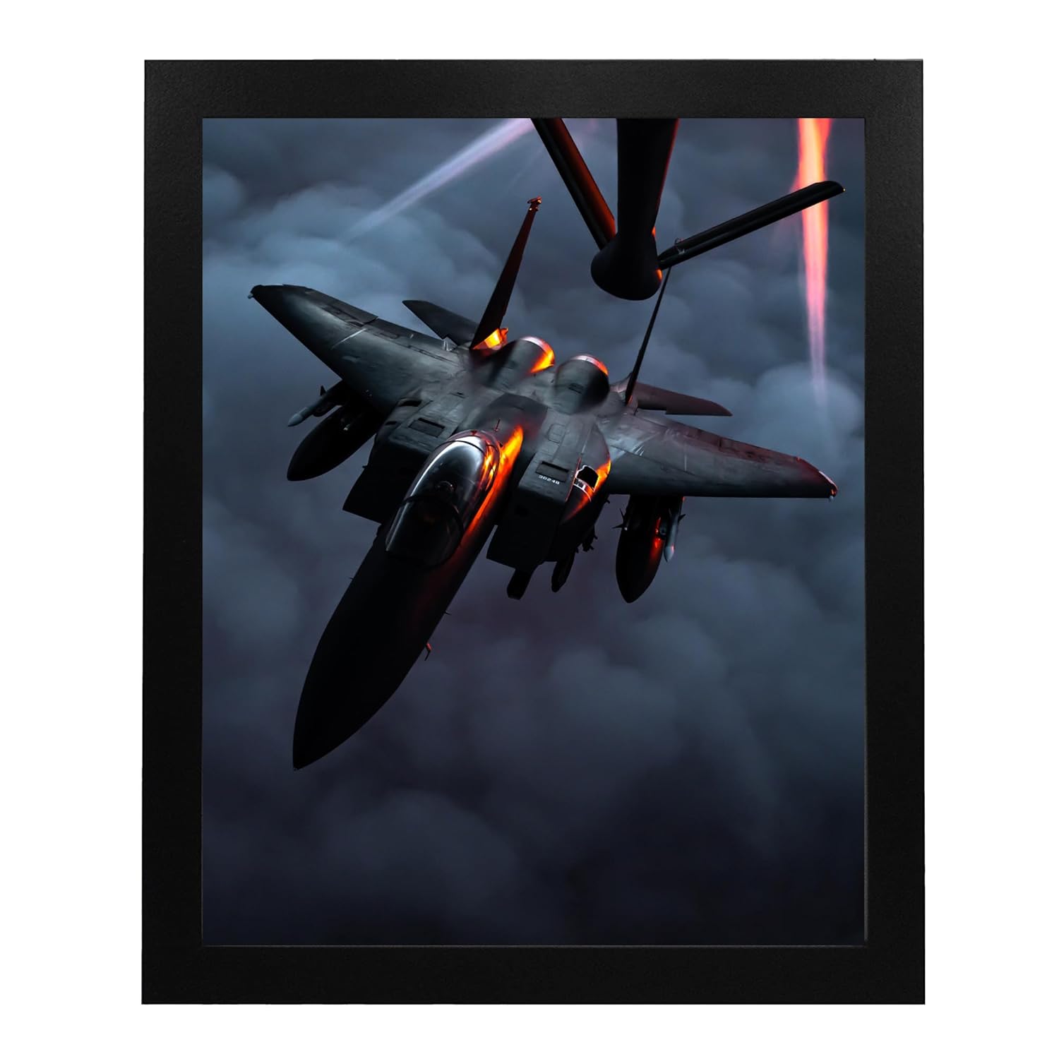 Dynamic Fighter Jet – Patriotic US Military Wall Art Print  Authentic Aircraft Wall Art Decor for Home Decor, Office Decor & Boys Bedroom Decor,