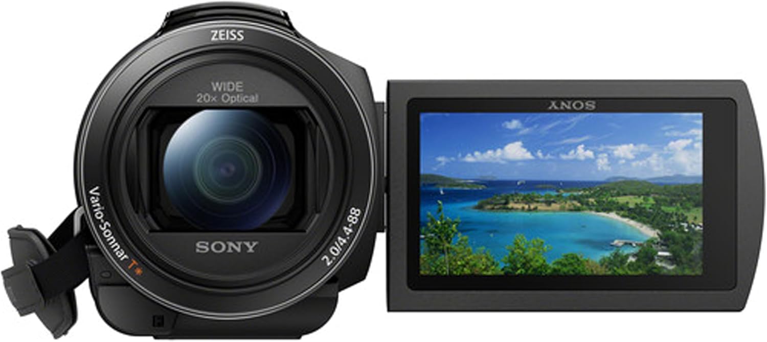 Sony FDR-AX43 UHD 4K Handycam Videocámara con tarjeta de memoria de 64 GB + micrófono + luz de video LED y más
