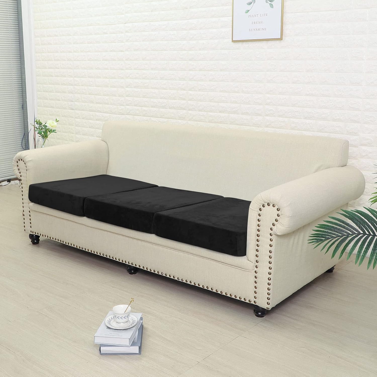 Funda universal para sofá resistente al desgaste, fundas de terciopelo elástico para cojines separados para sofá, fundas de sofá en forma de L para