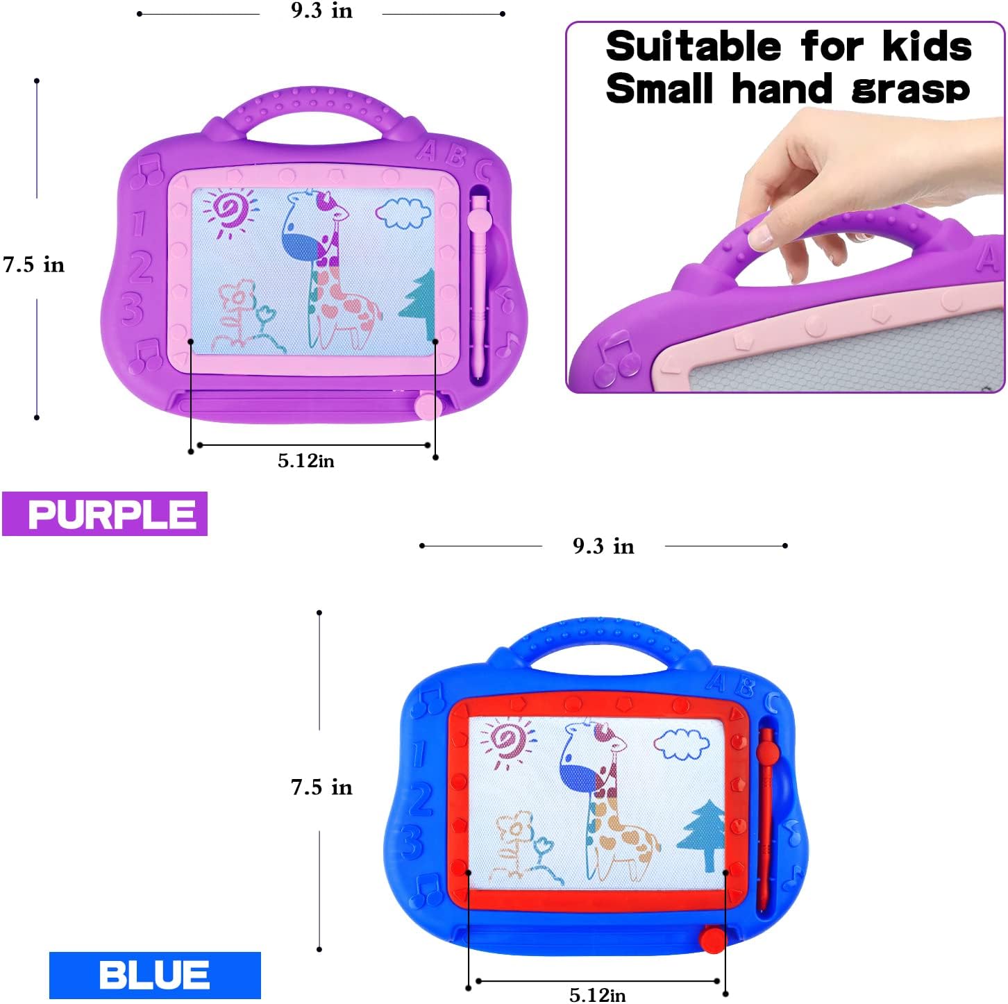 Tablero magnético de dibujo para niños, juguetes de viaje a granel para niños de 3, 4, 5, 6 años, colorido bloc de bocetos a granel para niños y