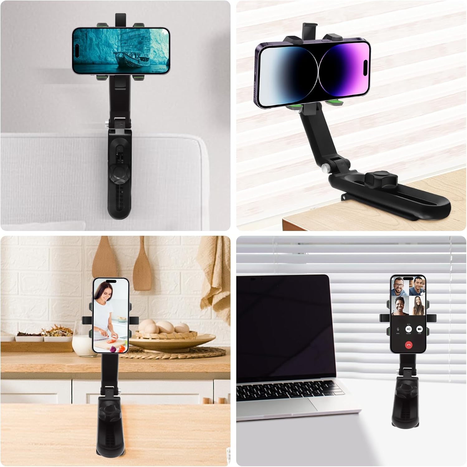 Soporte giratorio y retráctil para teléfono de automóvil, soporte de teléfono para visera solar de 1080 para tu automóvil, soporte ajustable para