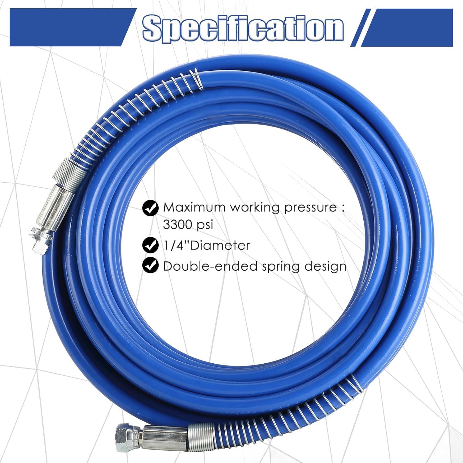 MAOPINER Manguera de pulverización de pintura sin aire de 14 pulgadas  Pulverizador de pintura universal de alta presión tubo de fibra flexible 3300