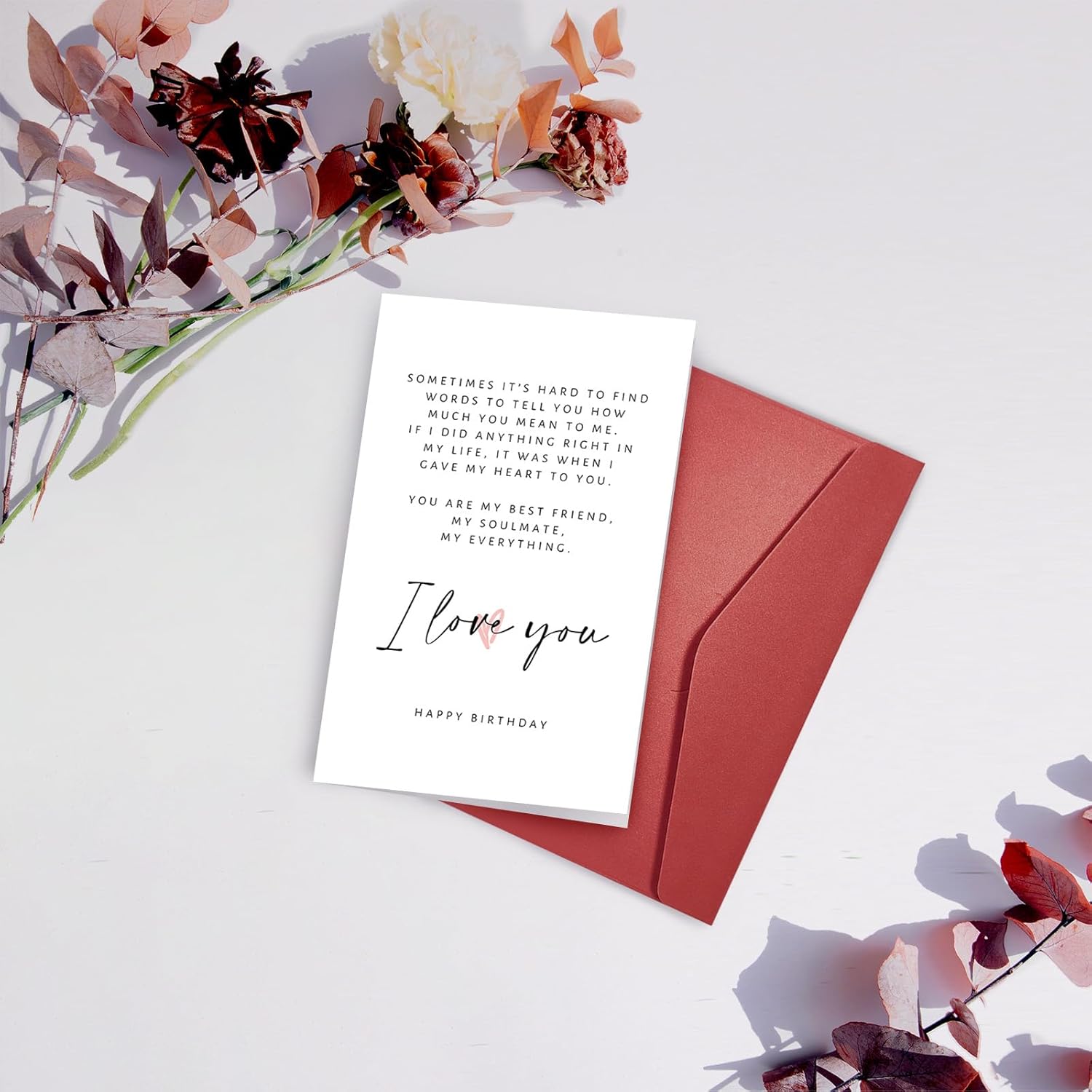 Tarjeta de poema de cumpleaños para él y ella, tarjeta de cumpleaños romántica para novio, novia, tarjeta de amor de feliz cumpleaños para pareja