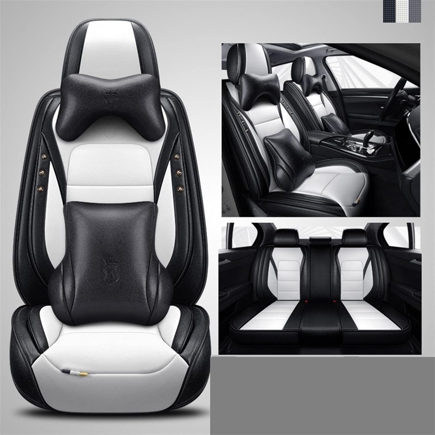 ZEntoy Juego completo de fundas de asiento de automóvil compatibles con Nissan Dualis Juke Kicks Leaf Livina Murano Navara D22 Np300 Qashqai J10 J11