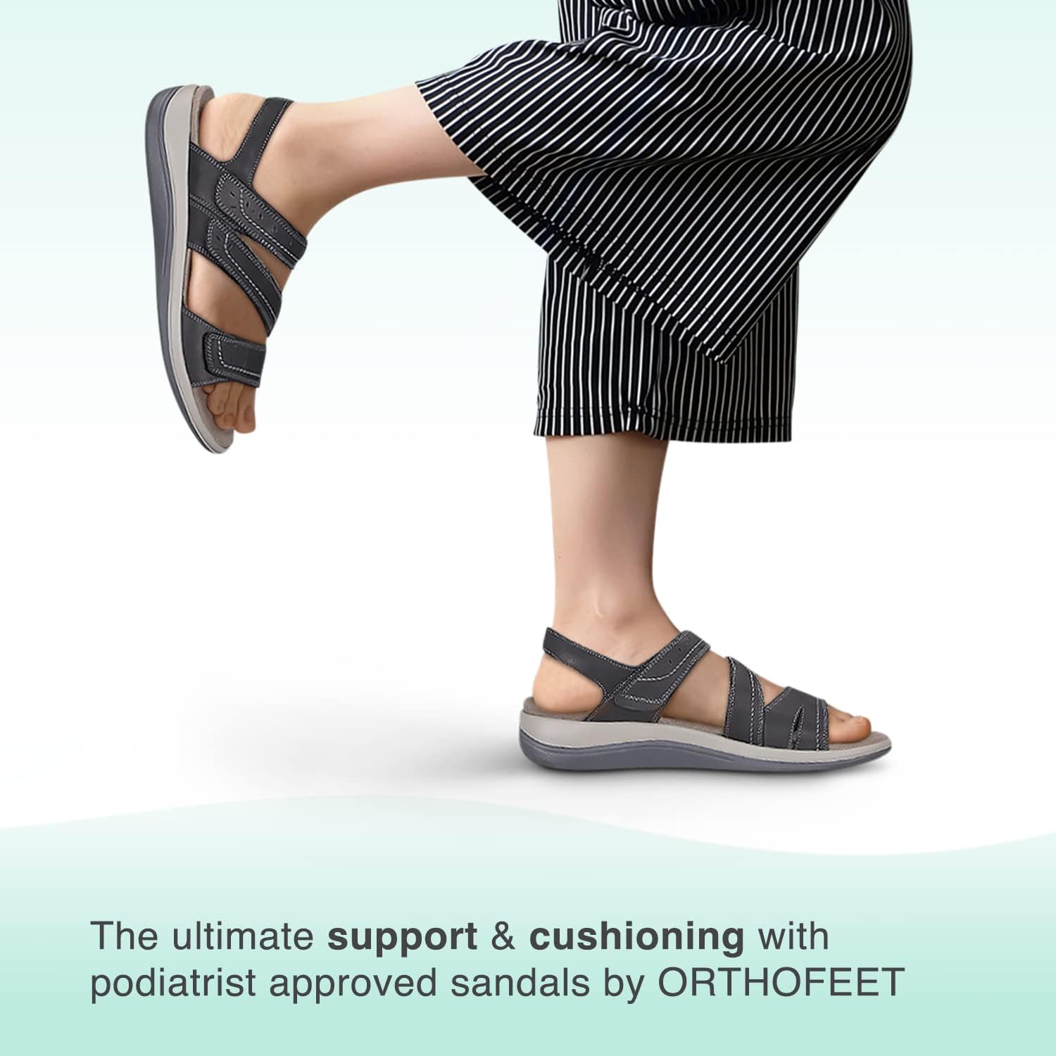 Orthofeet Sandalias de soporte de arco para mujer, ideales para aliviar el dolor de talón y pies. Diseño terapéutico con soporte de arco, refuerzo