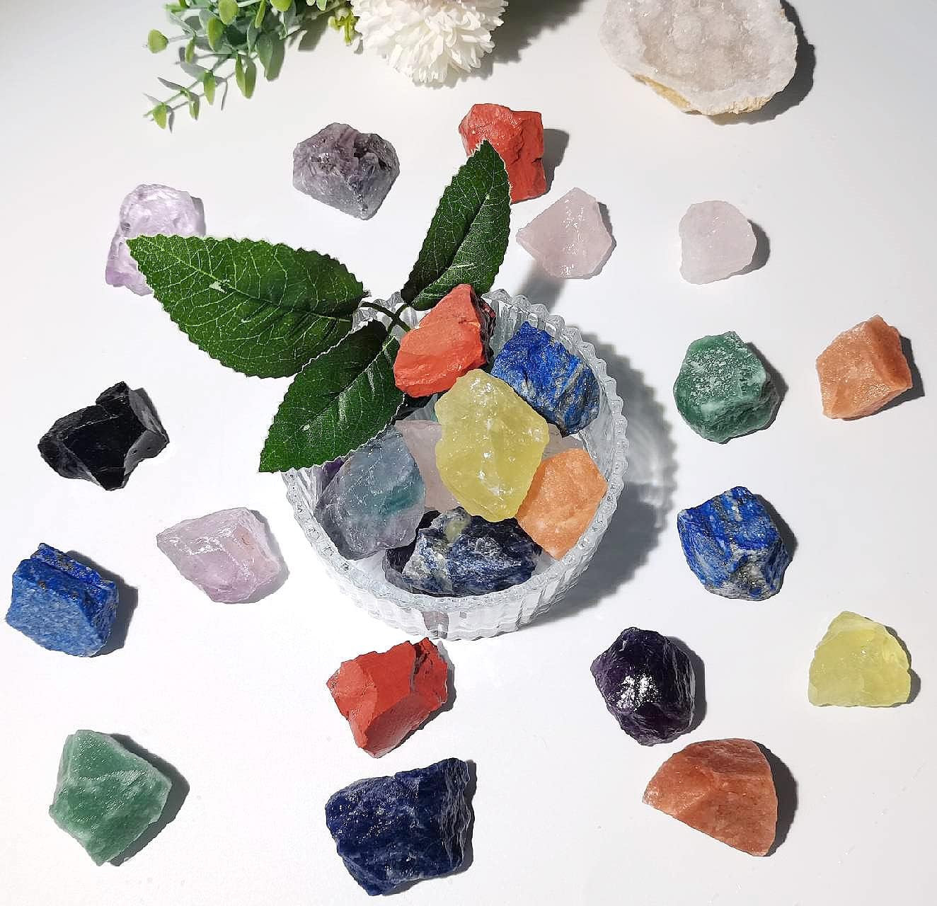 QINJIEJIE Piedras naturales de cristales crudos de citrino de 0.9 libras, grandes rocas ásperas de 1 pulgada, piedras preciosas de Reiki, fuentes