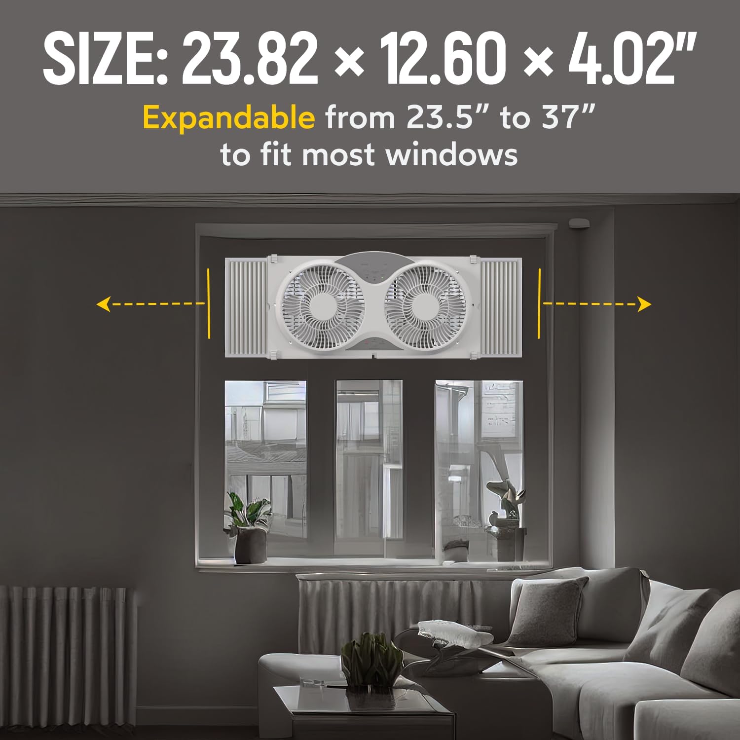 Craig Ventilador reversible de doble ventana con control remoto