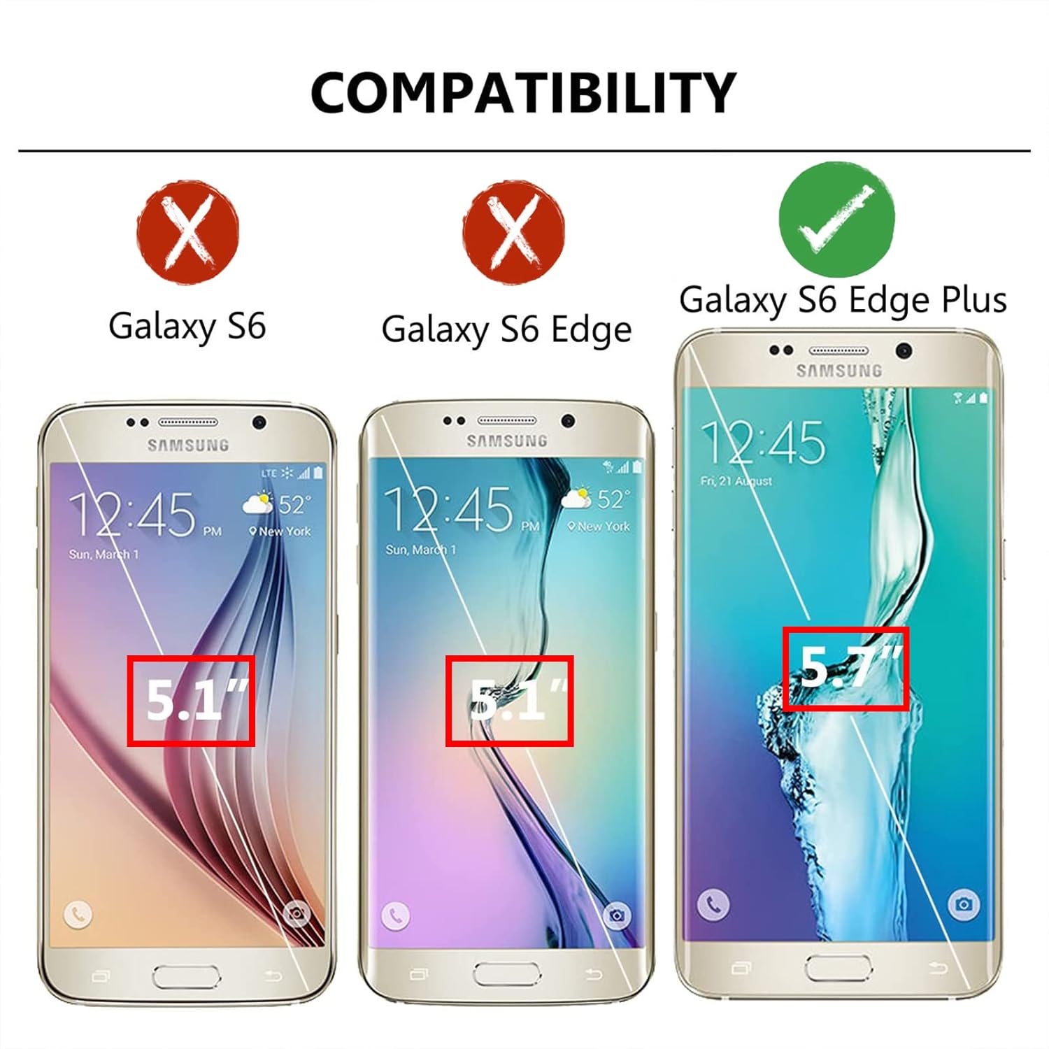 Funda para Galaxy S6 Edge Plus, Galaxy S6 Edge + con 3 protectores de pantalla suave HD, soporte de anillo integrado y soporte magnético para