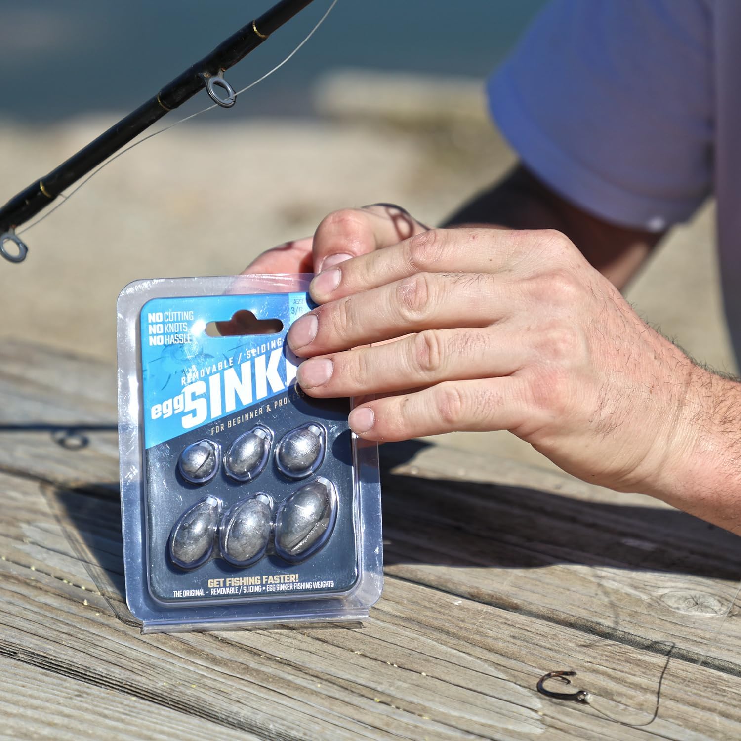 Peso de pesca de plomo extraíble y reutilizable  fregadero de huevos deslizante  para pesca en el mar o lago, sin nudos o línea de corte  Easy Sinker