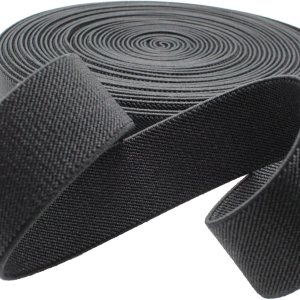 Dortrue Banda elástica de costura negra de 1 pulgada y 10 yardas, carrete elástico de alta elasticidad para coser pantalones de cintura, correas, Dortrue Banda elástica de costura negra de 1 pulgada y 10 yardas, carrete elástico de alta elasticidad para coser pantalones de cintura, correas,