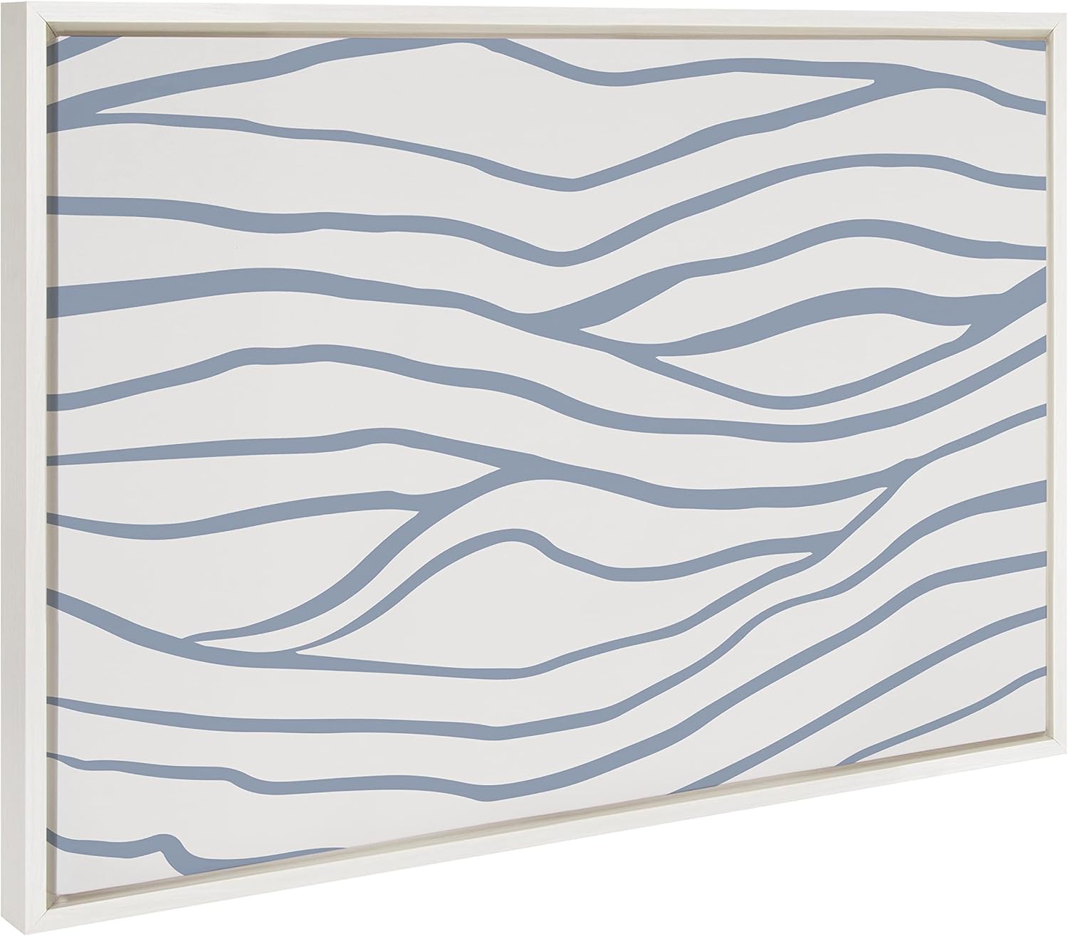 Kate and Laurel Sylvie – Lienzo enmarcado abstracto de ondas costeras y elegantes de The Creative Bunch Studio, 23 x 33 pulgadas, blanco, azul con