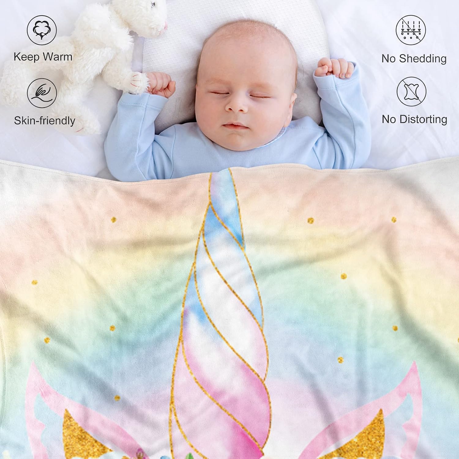 Juego de ropa de cama personalizado para cuna con nombre para niña, juego de cuna de 5 piezas con nombre personalizado de caballo arcoíris para