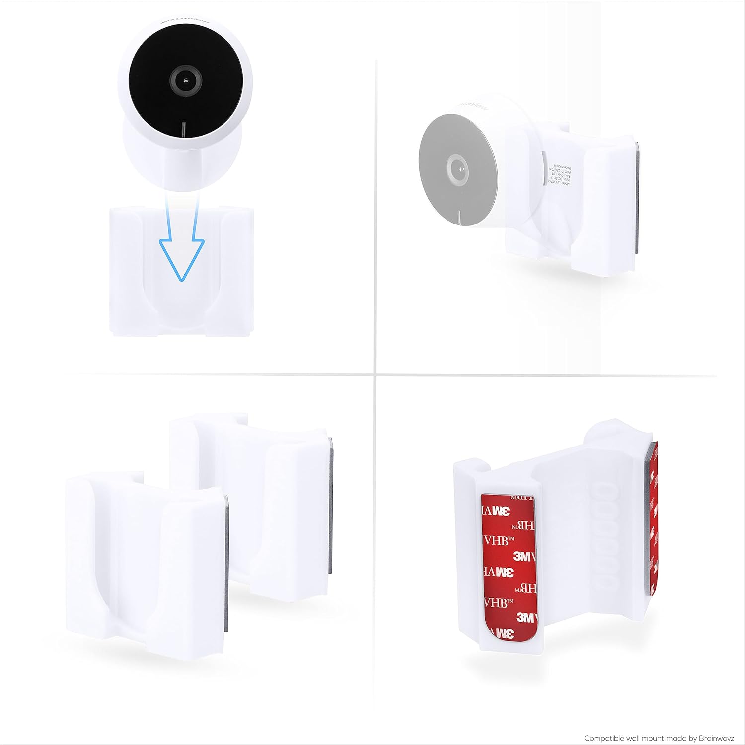 LaView LV-PWF1 1080P HD – Soporte de pared para cámara interior LaView LV-PWF1, soporte adhesivo para cámara de seguridad, reduce puntos ciegos y