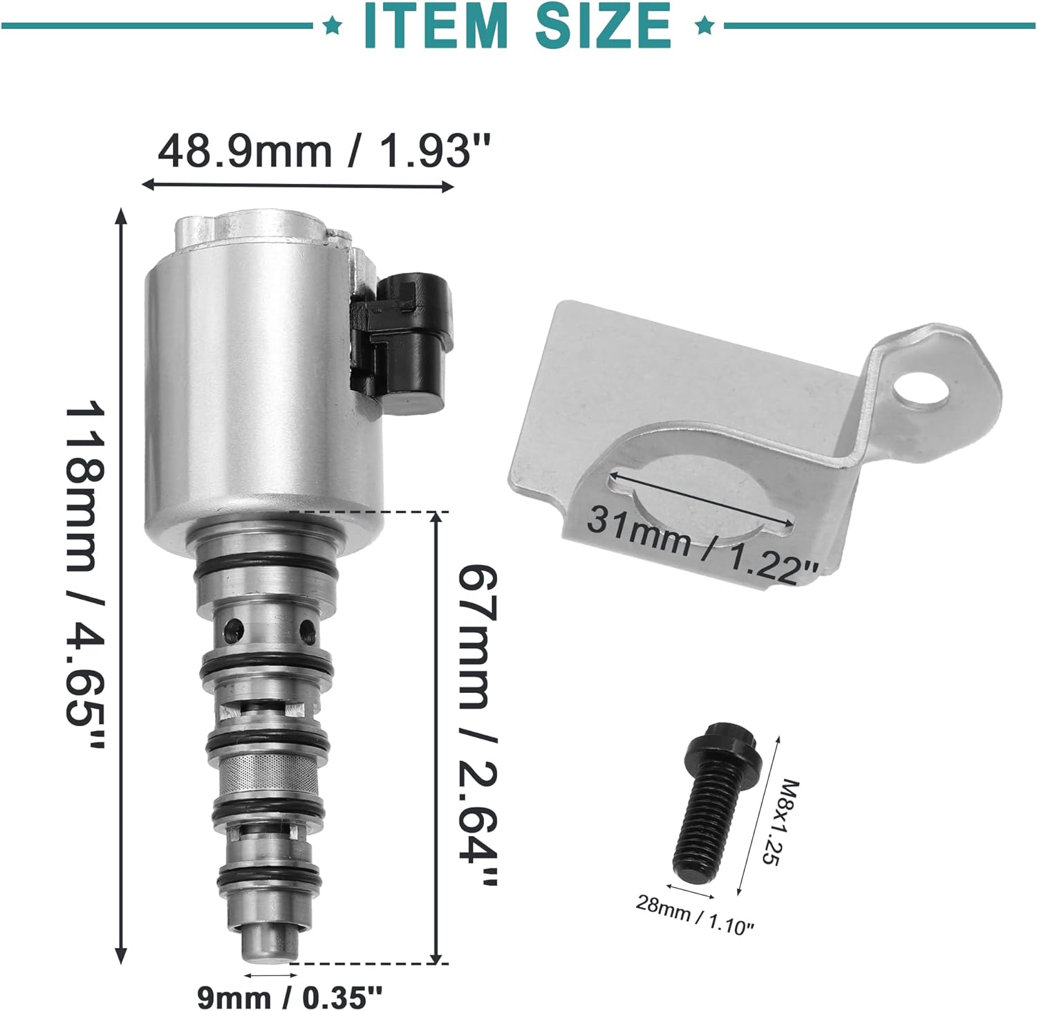 ACROPIX Turbo Wastegate Controller VGT Solenoide Actuador para Ford F-550 Super Duty con soporte y tornillo, paquete de 1 unidad tono plateado