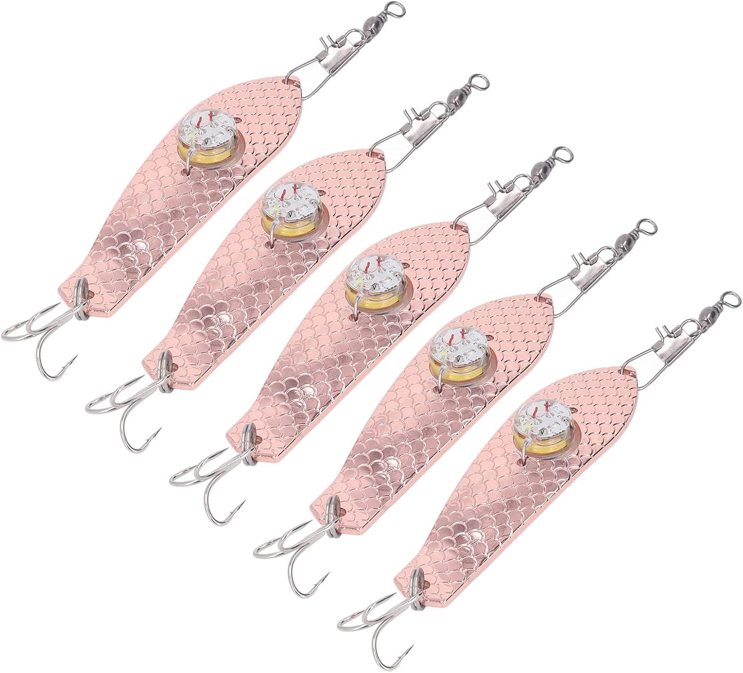 Keenso Señuelo de pesca LED de acero inoxidable a prueba de óxido con luz LED para accesorios de pesca, fuerte, duradero y resistente a la corrosión