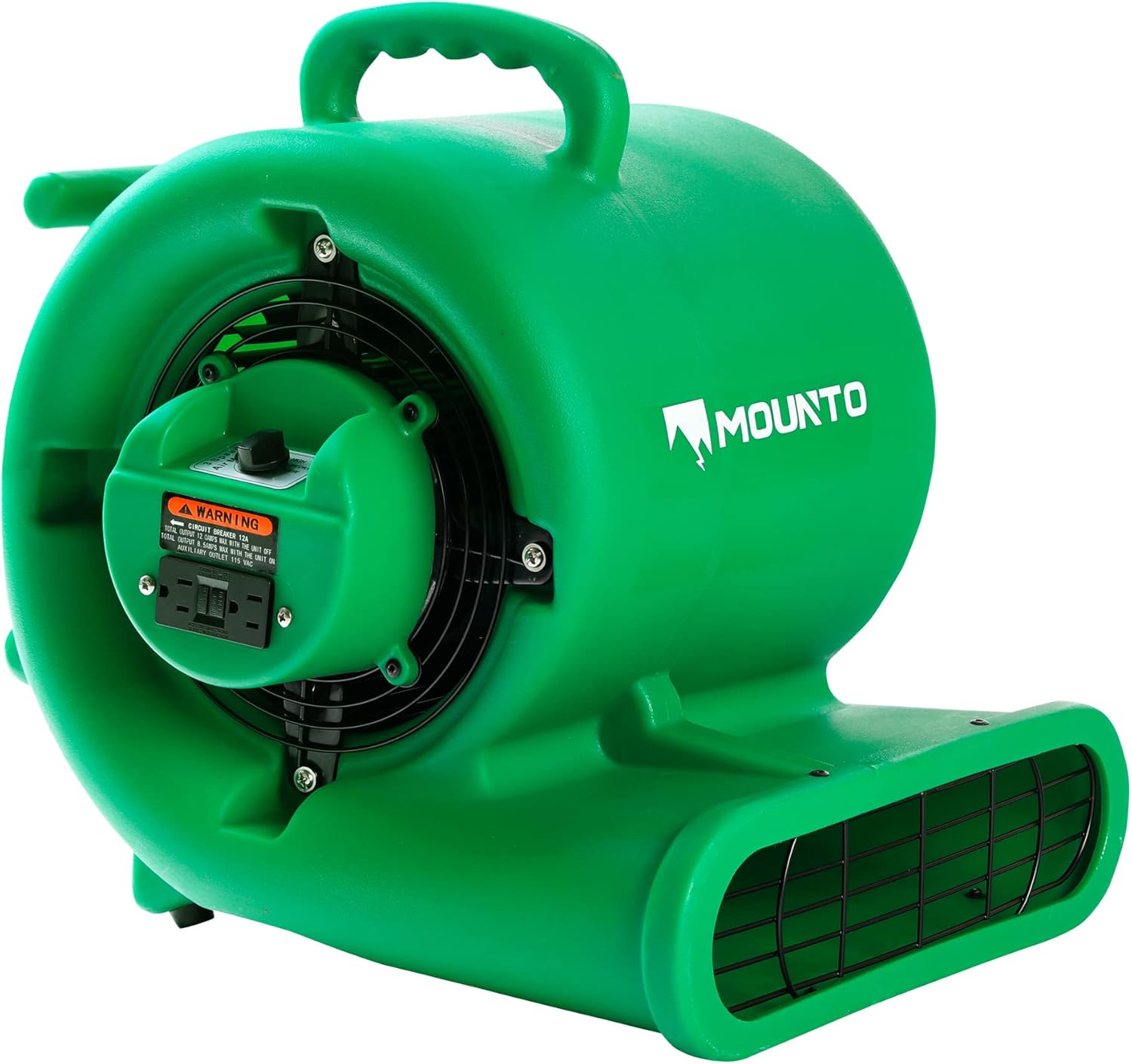 Mounto Ventilador de secado de suelo Air Mover de 13hp de 2000 cfm, motor de aire de 3 velocidades con salida GFCI doble, cable de alimentación de