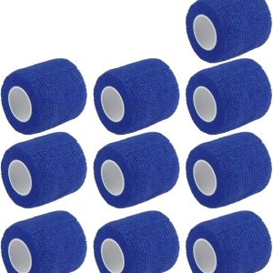 ESUPPORT Vendajes cohesivos autoadherentes de 2 pulgadas x 5 yardas, cinta elástica fuerte de primeros auxilios para muñeca y tobillo, color azul, ESUPPORT Vendajes cohesivos autoadherentes de 2 pulgadas x 5 yardas, cinta elástica fuerte de primeros auxilios para muñeca y tobillo, color azul,