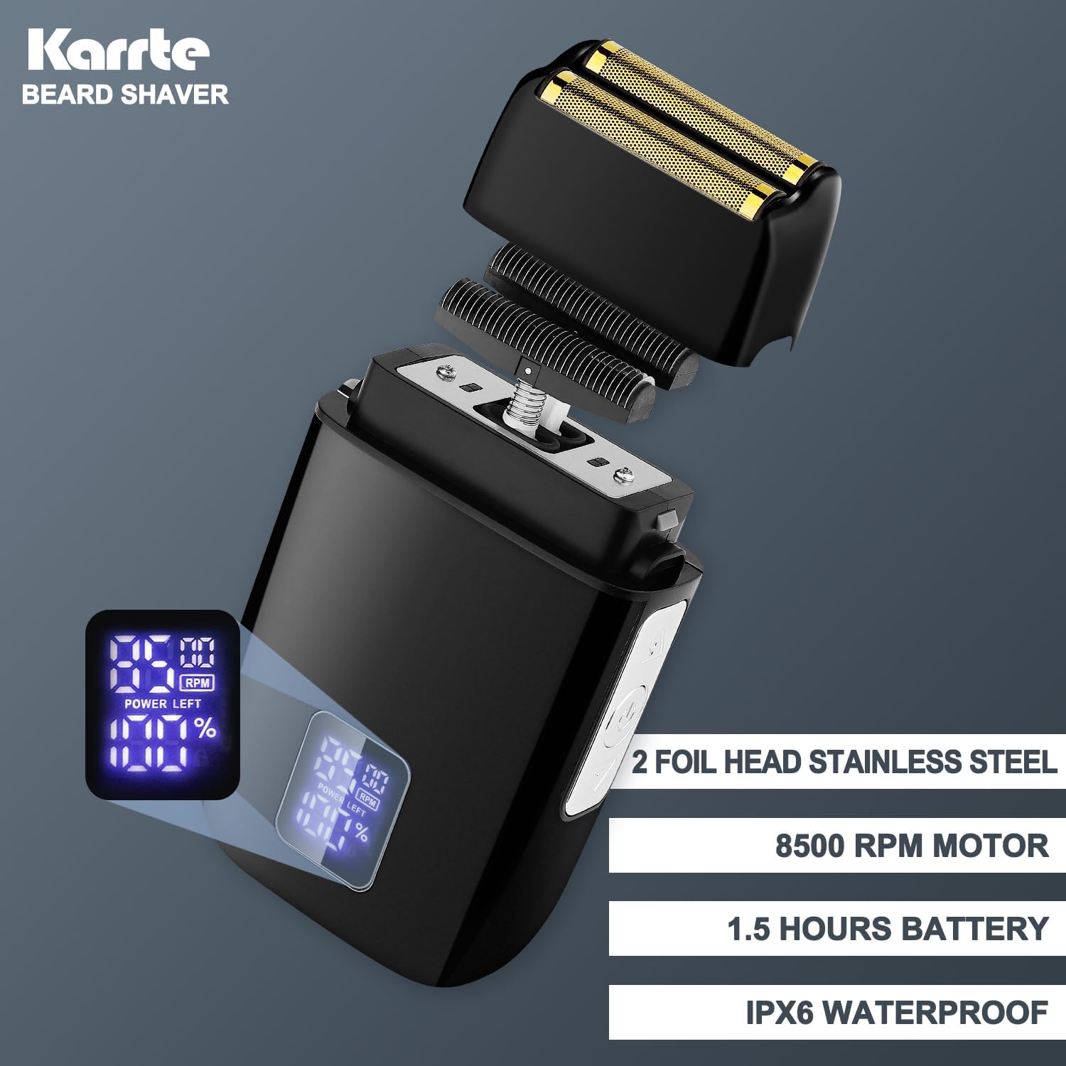 Karrte Kit profesional de cortapeloscortadora de pelobarba para hombres, kit de peluquería para cortadora de pelo (negro)