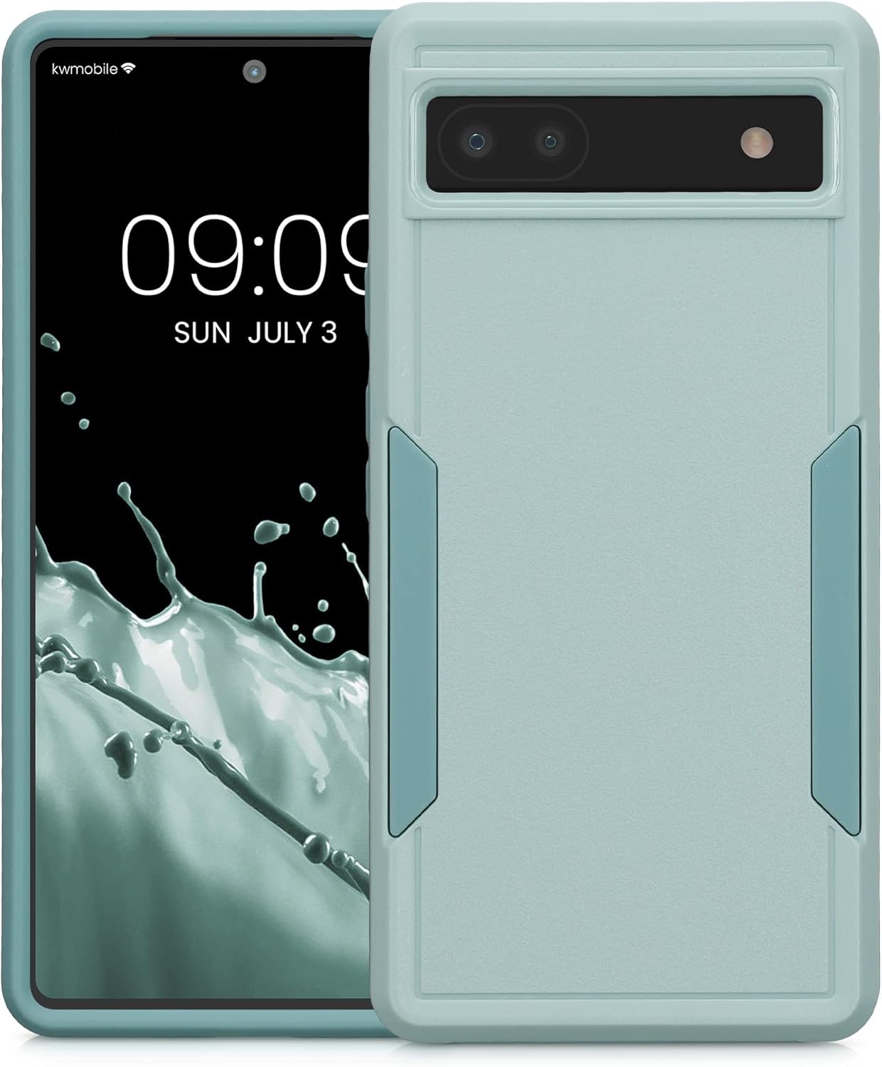 kwmobile Funda rígida compatible con Google Pixel 6a – Funda protectora de plástico y TPU para teléfono inteligente, color mentamenta