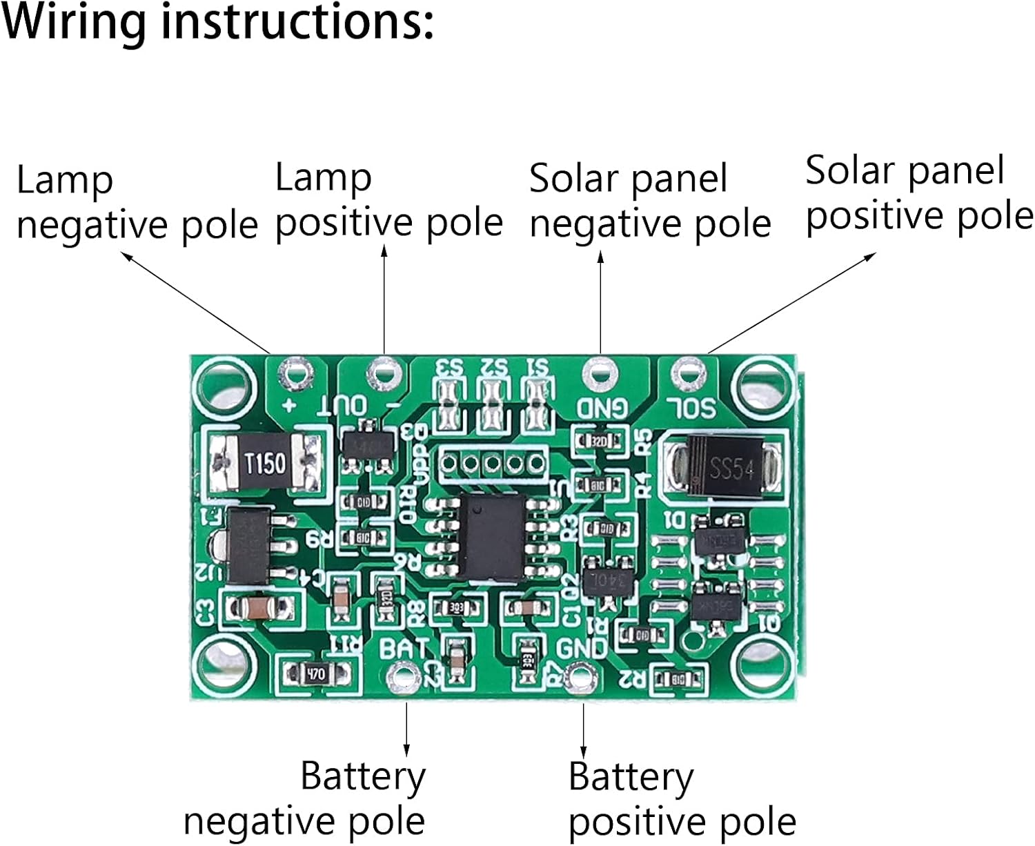 3.2 V 3.7 V Placa de controlador de carga solar Controlador de carga de batería de litio Control de placa de circuito solar para energía solar
