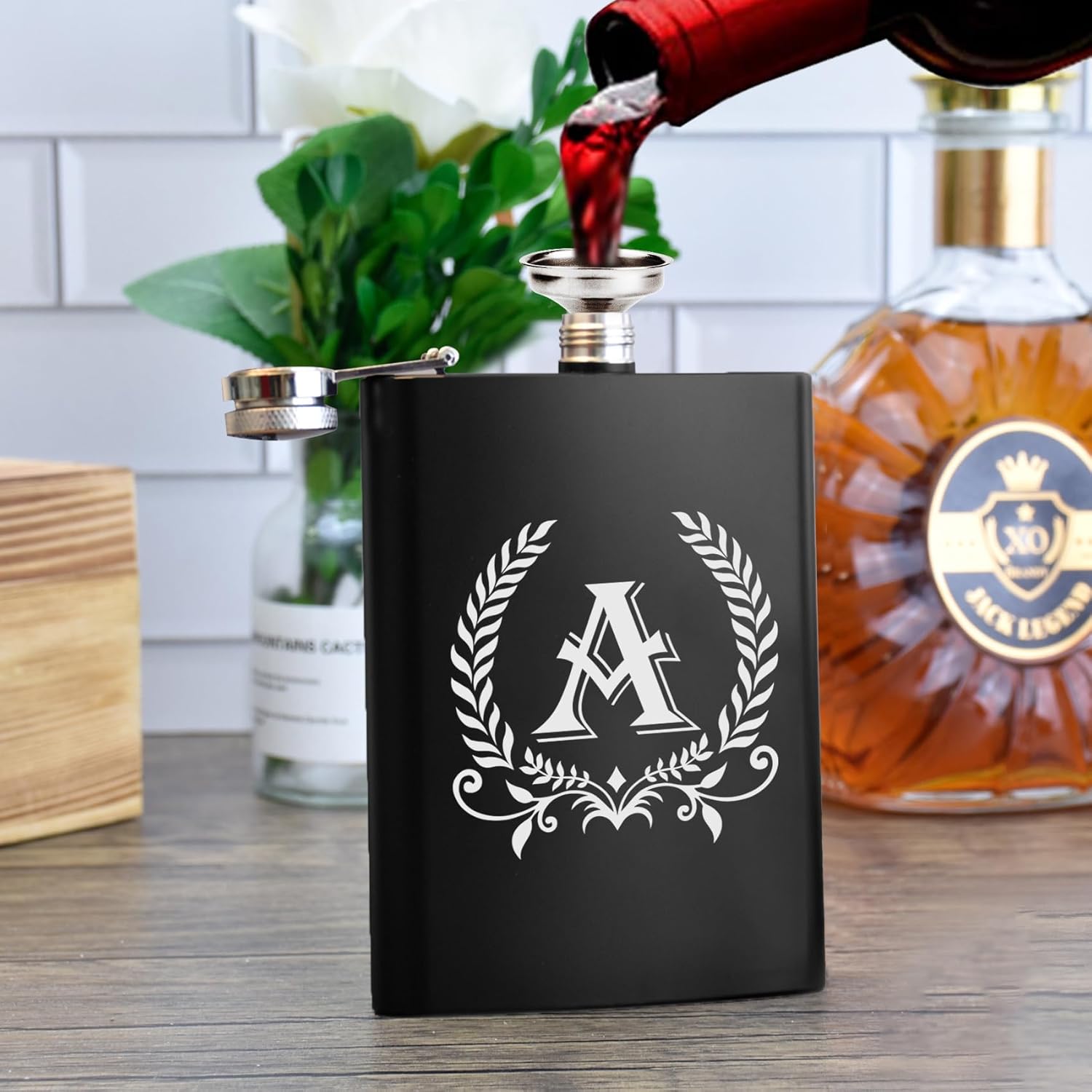 ELEGANTPARK Regalos personalizados para hombres, padrinos de boda, regalos iniciales con monograma para hermano, novio, boda, cumpleaños, Navidad,