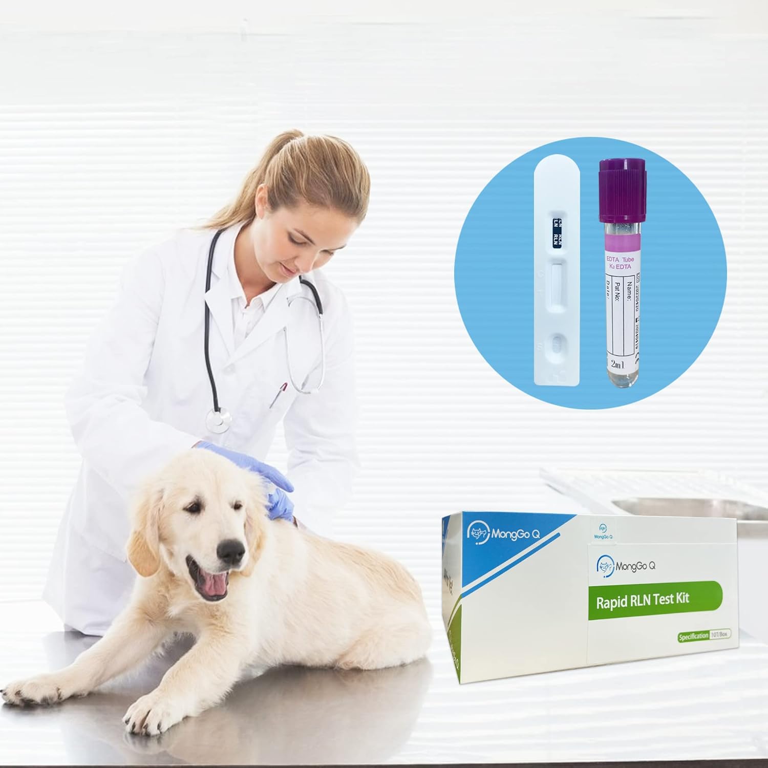 MONGGO Q Kit de prueba de embarazo para perros, 10 piezas, prueba rápida de embarazo para perros, suministros de tiras de prueba para embarazadas